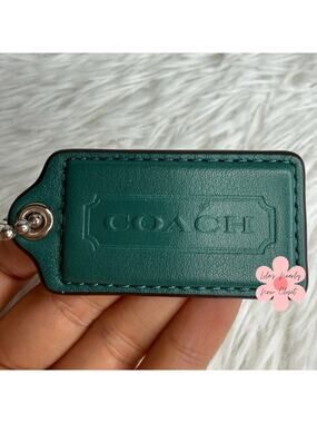 2" COACH Green Fob Bag Charm Hang tag Hangtag